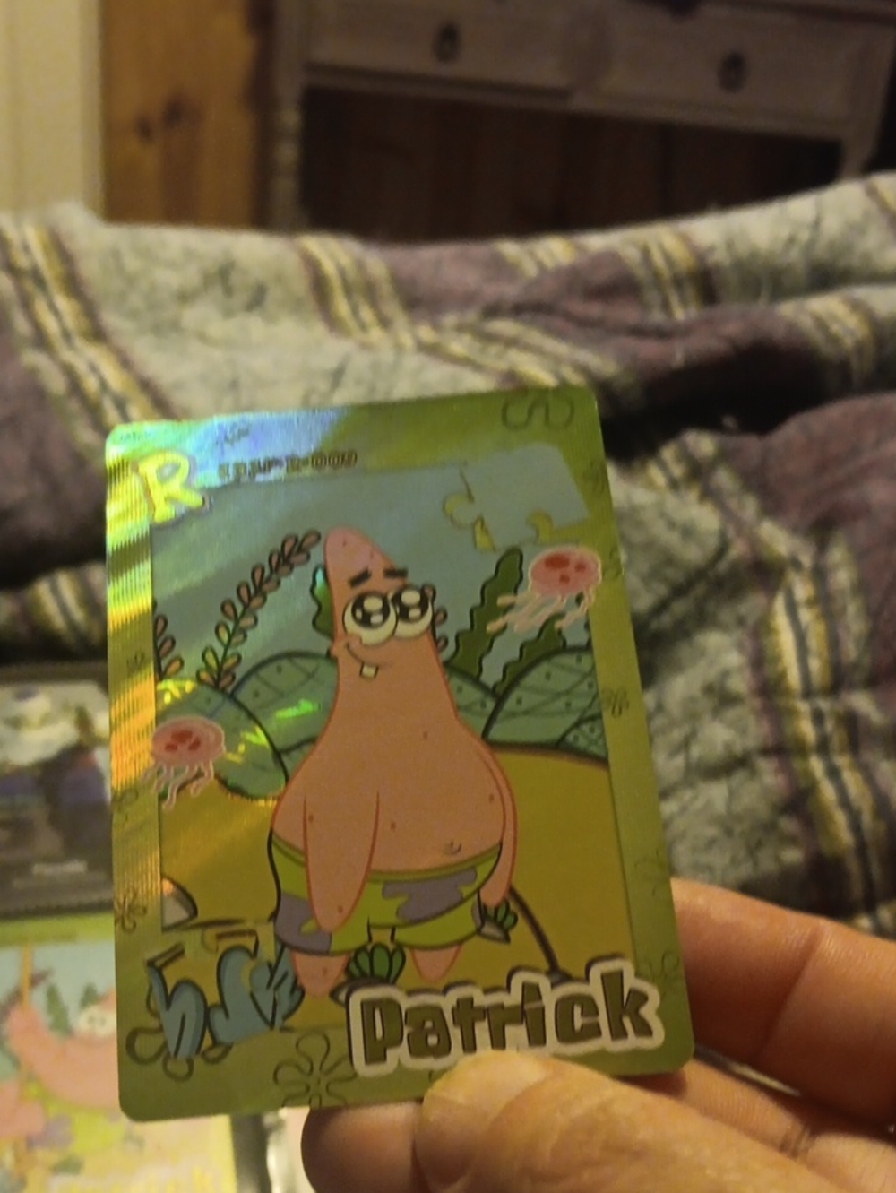 SpongeBob Squarepants Patrick Holographic Pink Green Trading Card